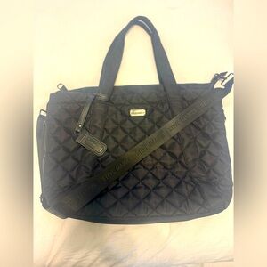 Steve Madden Black Quilted Weekender Bag